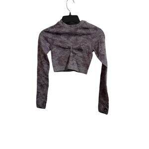 Gymshark Purple Camo Seamless LongSleeve Crop Top - Women's Small